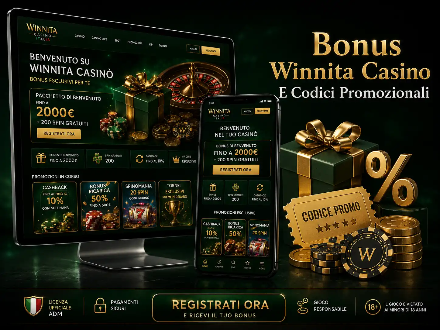 Bonus Winnita Casino E Codici Promozionali